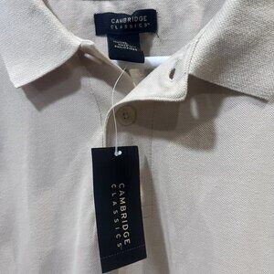 Cambridge Classics tan beige Polo Shirt xxl 2XL Short Sleeve 3-Button